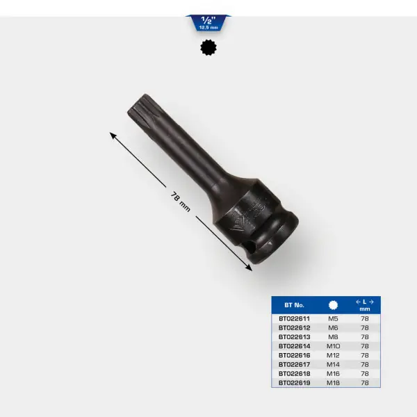 Brilliant Tools 1/2" silový nástrčný bit XZN M5 BT022611