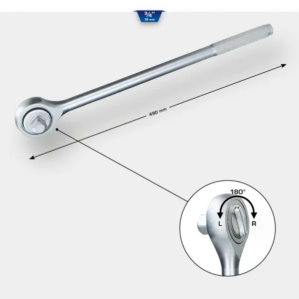 Brilliant Tools 3/4" račňa s prepínacou páčkou, 24 zubov BT025900