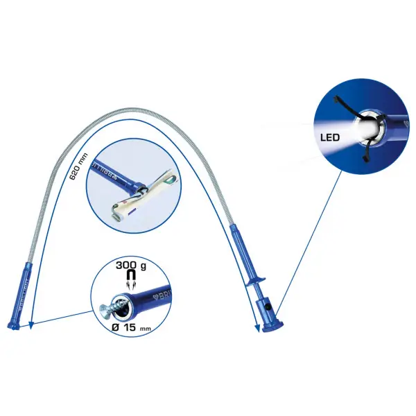 Brilliant Tools Chápadlo s pazúrmi s magnetom a LED, pevné BT115907