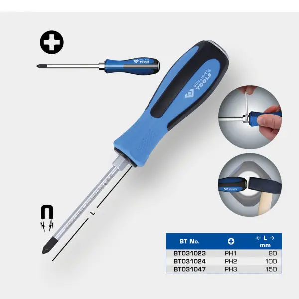 Brilliant Tools Krížový skrutkovač úderovou hlavou, PH3 x 150 mm BT031047