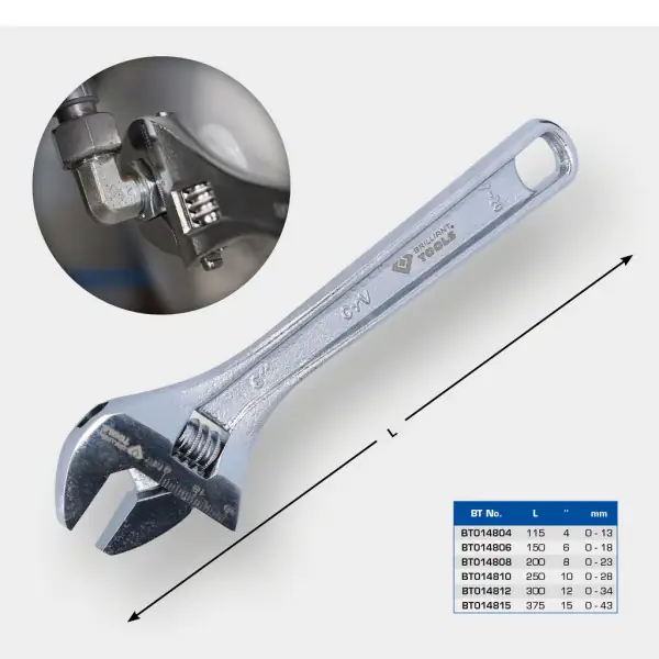 Brilliant Tools Prestaviteľný kľúč, 12", 0 - 34 mm BT014812
