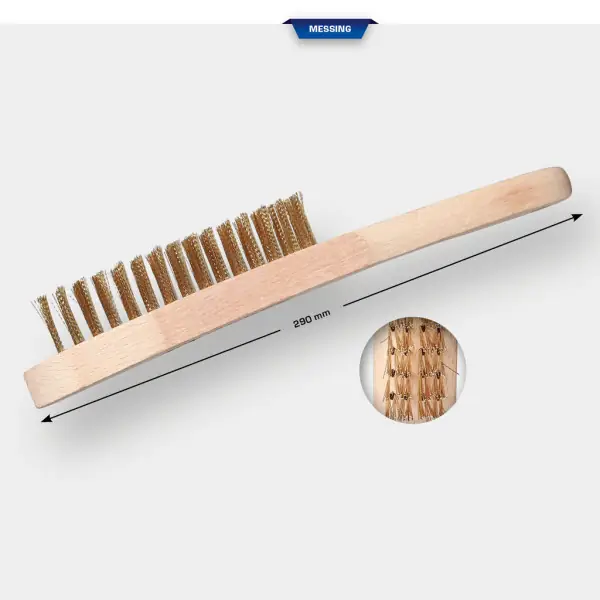 Brilliant Tools Ručná kefa s mosadznými drôtmi, 4-radová, 290 mm BT706009