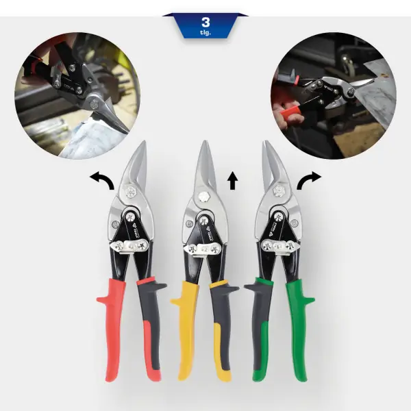 Brilliant Tools Sada nožníc na plech, 3-dielna BT067200