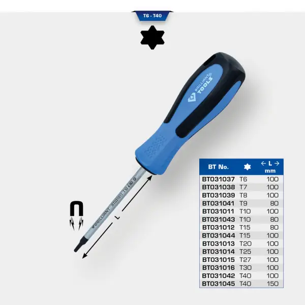 Brilliant Tools Skrutkovač TORX, T20 x 100 mm BT031013