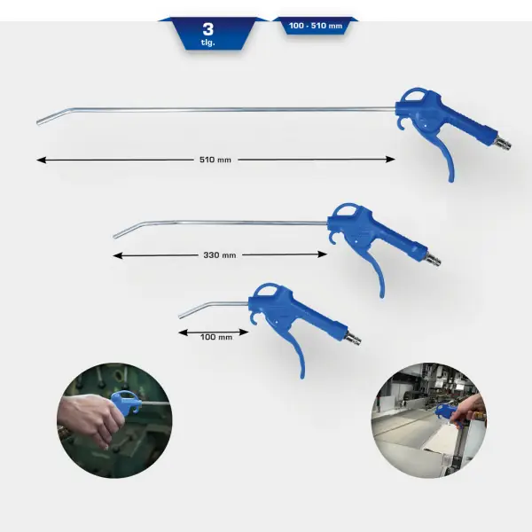 Brilliant Tools Súprava pneumatických vyfukovacích pištolí, 3-dielna BT160500
