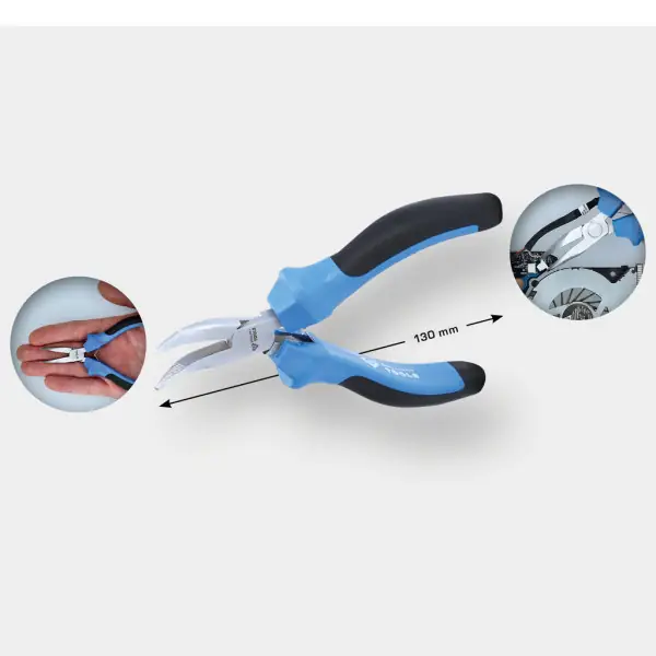 Brilliant Tools Úzke ploché kliešte na jemnú mechaniku, zahnuté BT067607