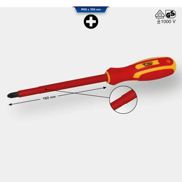 Brilliant Tools VDE skrutkovač krížový PH3 x 150 mm BT068009