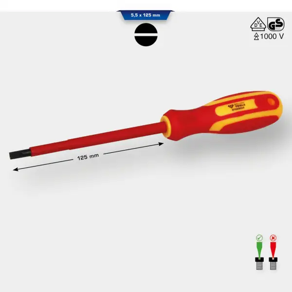 Brilliant Tools VDE skrutkovač s drážkou 5,5 x 125 mm BT068004