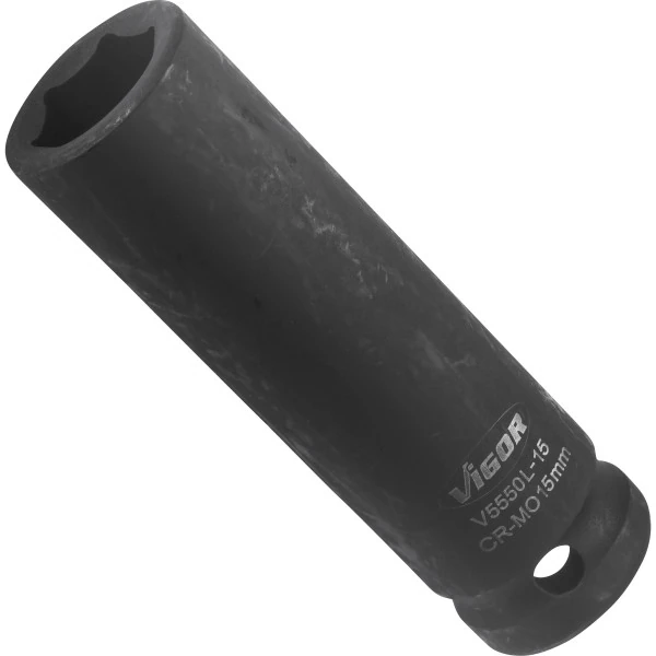 1/2´´ Nástrčná hlavica pre rázový uťahovák, dlhá 15mm VIGOR V5550L-15