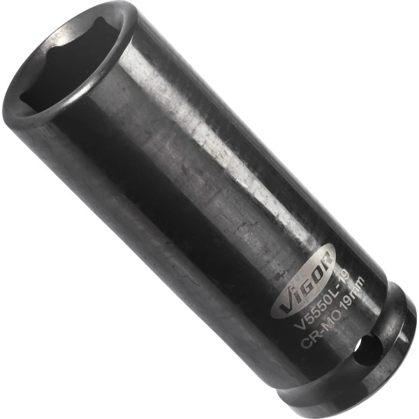 1/2´´ Nástrčná hlavica pre rázový uťahovák, dlhá 19mm VIGOR V5550L-19