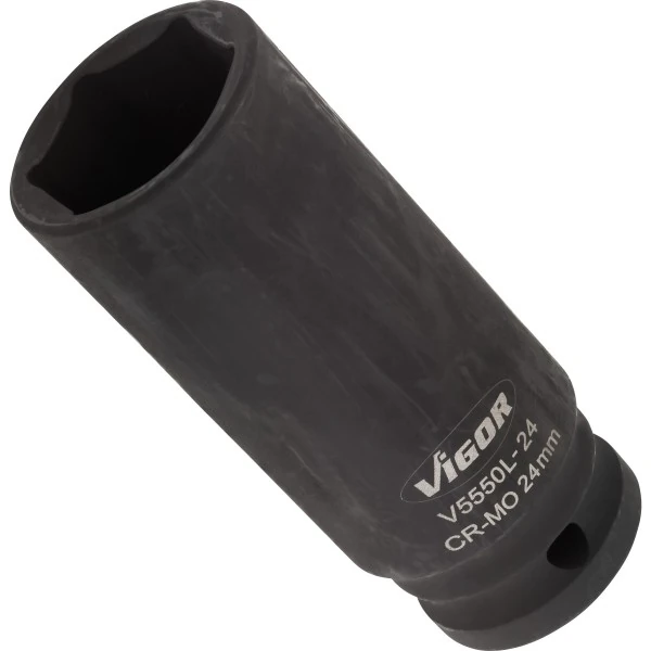 1/2´´ Nástrčná hlavica pre rázový uťahovák, dlhá 24mm VIGOR V5550L-24