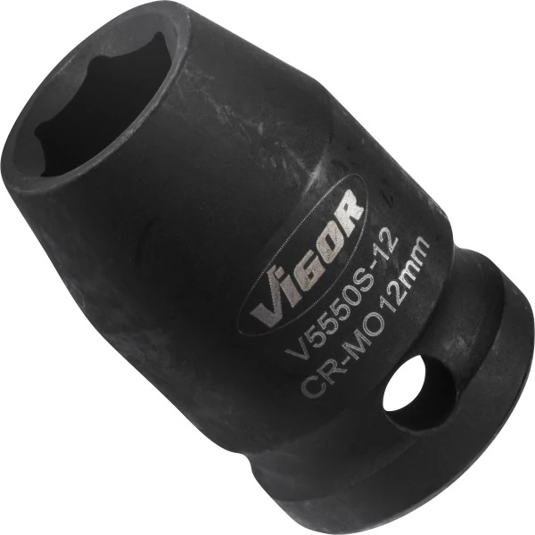 1/2´´ Nástrčná hlavica pre rázový uťahovák, krátka 12mm VIGOR V5550S-12