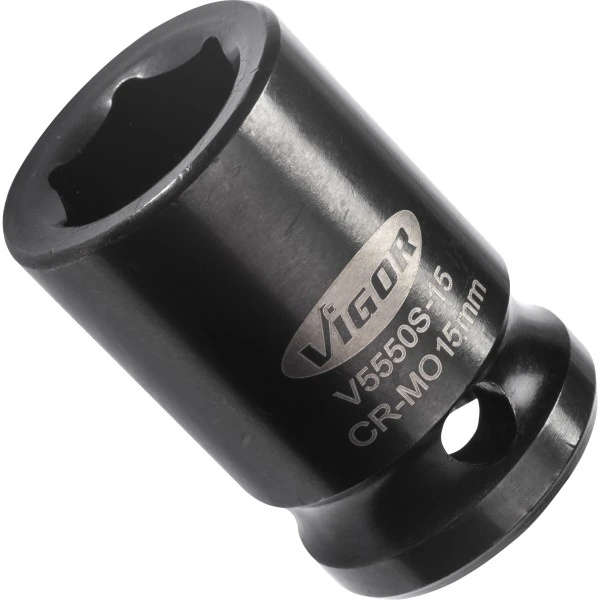 1/2´´ Nástrčná hlavica pre rázový uťahovák, krátka 15mm VIGOR V5550S-15