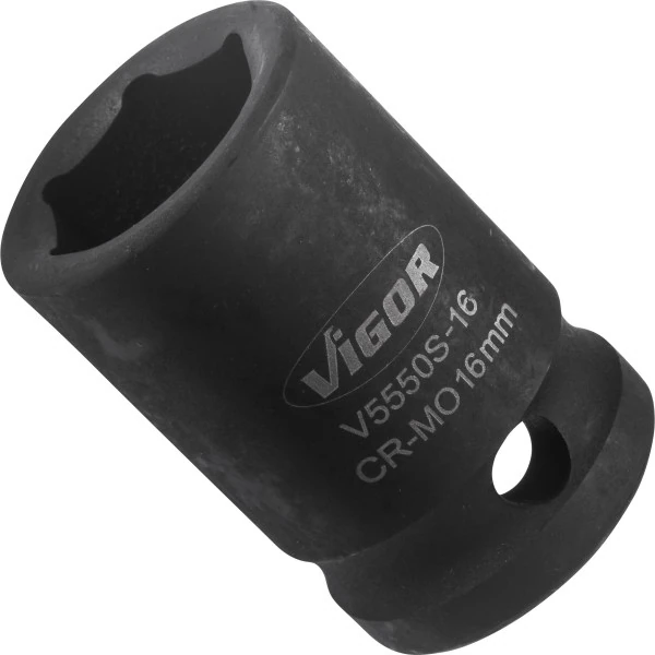 1/2´´ Nástrčná hlavica pre rázový uťahovák, krátka 16mm VIGOR V5550S-16