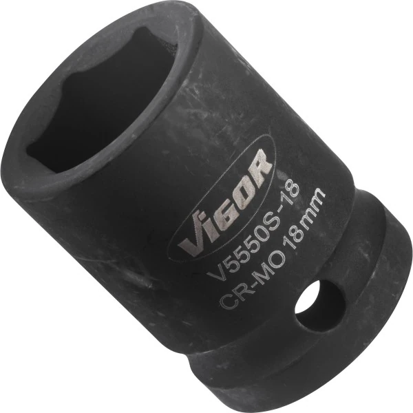 1/2´´ Nástrčná hlavica pre rázový uťahovák, krátka 18mm VIGOR V5550S-18
