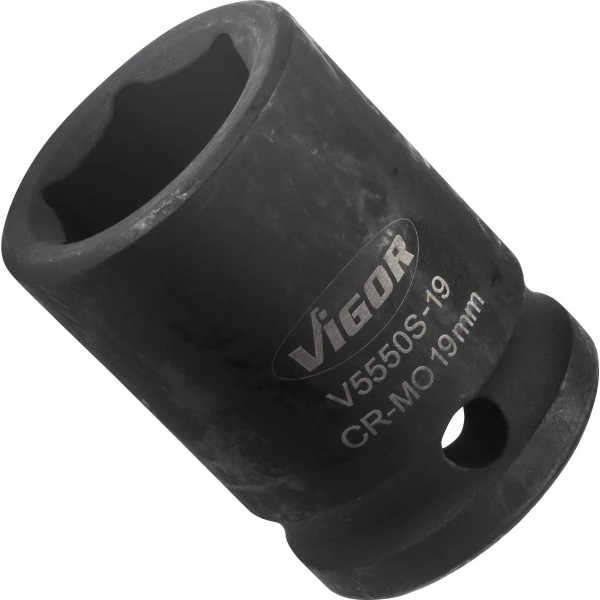 1/2´´ Nástrčná hlavica pre rázový uťahovák, krátka 19mm VIGOR V5550S-19