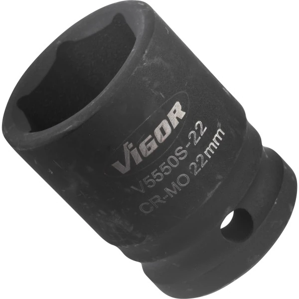 1/2´´ Nástrčná hlavica pre rázový uťahovák, krátka 22mm VIGOR V5550S-22