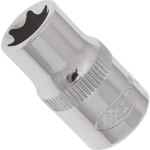1/4´´ Nástrčná hlavica krátka TORX E10 VIGOR V2722