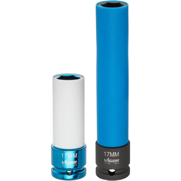 Nástrčná hlavica rázová dlhá poplastovaná 17mm VIGOR V5930