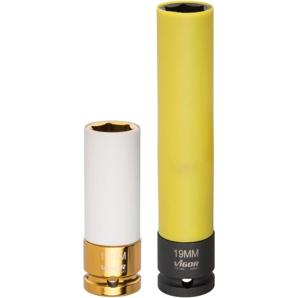 Nástrčná hlavica rázová dlhá poplastovaná 19mm VIGOR V5931