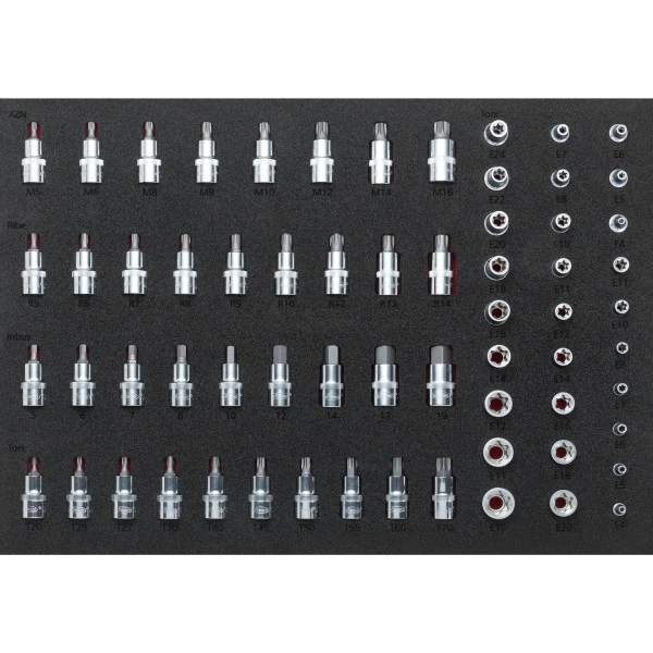 Penová vložka s hlavicami E-TORX®, TORX®, XZN, imbus a Ribe VIGOR V2837