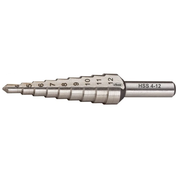 Stupňovitý vrták HSS 4?–?12 mm VIGOR V2394