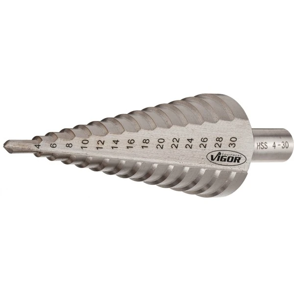 Stupňovitý vrták HSS 4?–?30 mm VIGOR V2396
