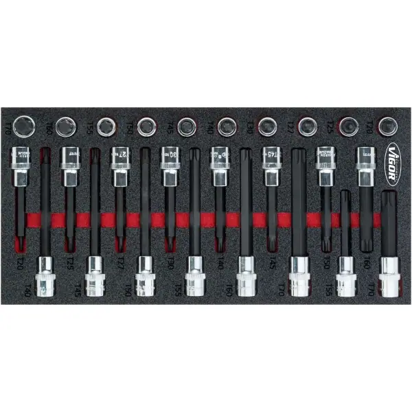 Vigor Sada nástrčných hlavíc TORX® V5095