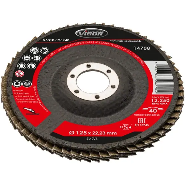 Vigor Sada vejárových kotúčov 125 mm K-60 V6810-125K60