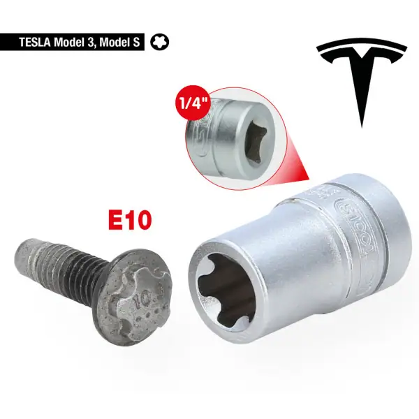 KS Tools 1/4" špeciálny nástrčný orech s profilom pre Tesla, E10