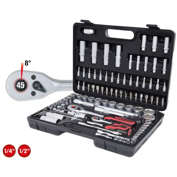 KS Tools 1/4"+1/2" súprava nástrčkových kľúčov, 96-dielna 917.0796