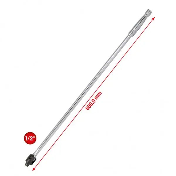 KS Tools 1/2" CHROMEplus kĺbová nástrčná rukoväť, 600mm 918.1292