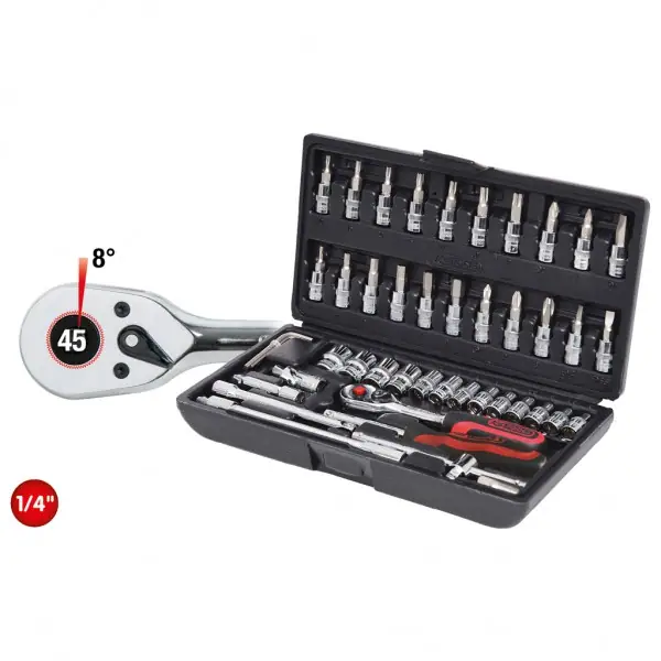 KS Tools 1/4" CHROMEplus súprava nástrčkových kľúčov,48-dielna 918.0648