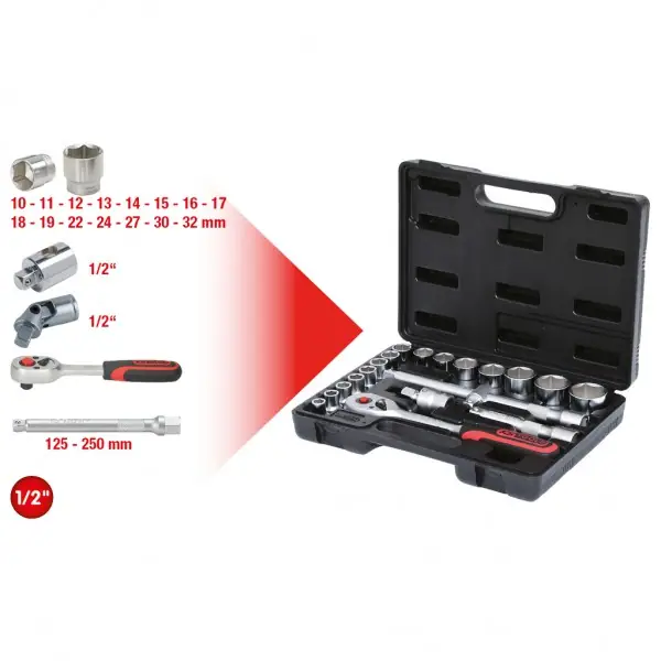 KS Tools Sada nástrčkových kľúčov 1/2", 20-dielna 911.0620