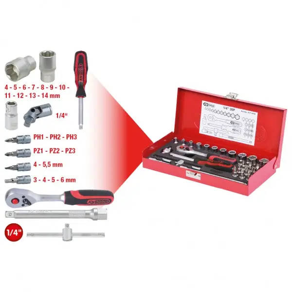 KS Tools Sada nástrčkových kľúčov 1/4", 30-dielna 917.4030