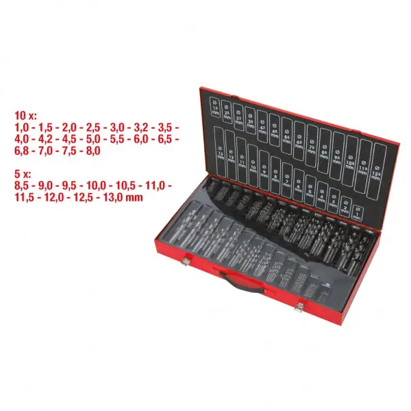 KS Tools Sada špirálových vrtákov HSS-G, 230-dielna, 1-13 mm 330.2650