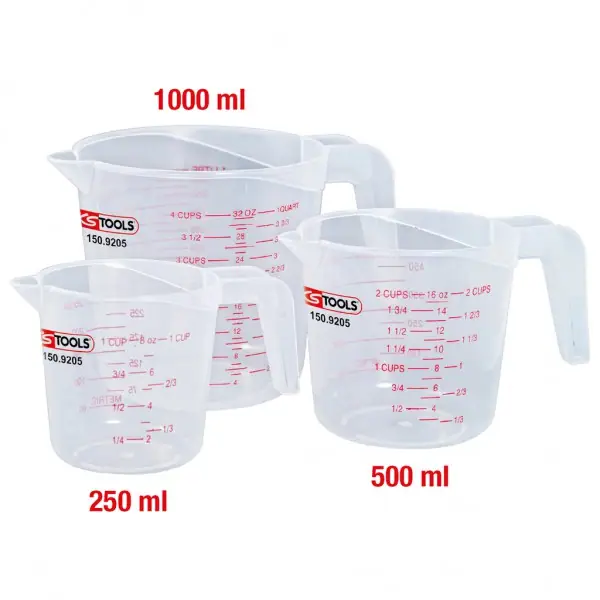 KS Tools Súprava meracích pohárov, 3-dielna 150.9205