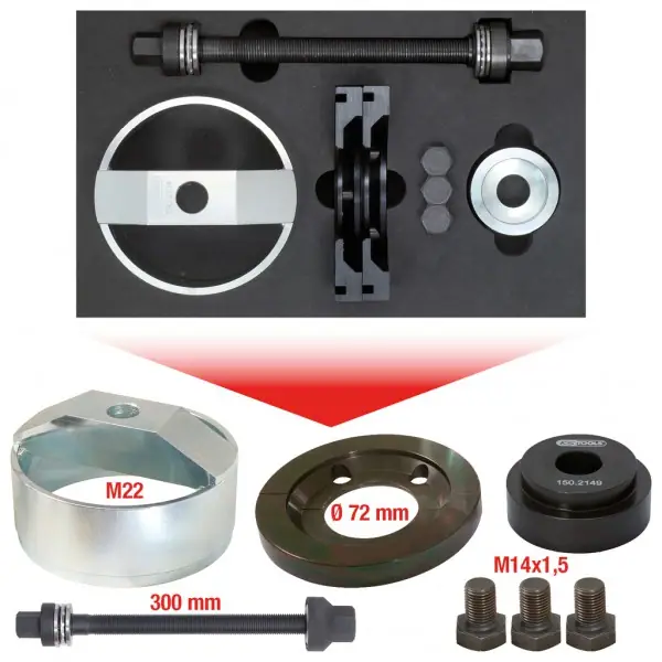 KS Tools Súprava náradia pre kompaktné náboje kolies/ložiskovú jednotku, 9-dielna 150.2145