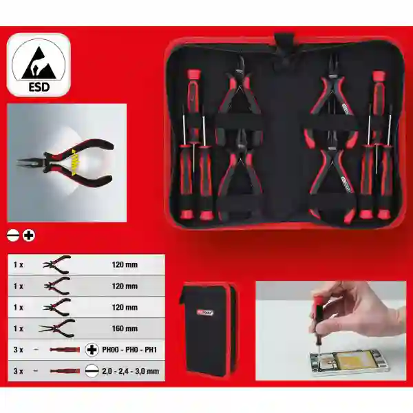 KS Tools Súprava náradia na jemnú mechaniku, 10-dielna 500.7220