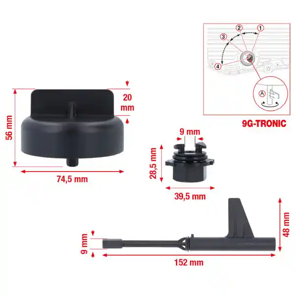 KS Tools Súprava pre výmenu oleja pre prevodovku Mercedes 9G-Tronic, 3-dielna 150.9695
