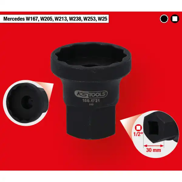 KS Tools Špeciálny nástrčný orech pre nosný kĺb pre Mercedes, 30mm 150.1721