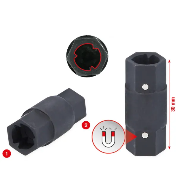 KS Tools Špeciálny nástrčkový kľúč 2v1 na hadicové spony s 3-bodovým profilom, 30-45 + 60-80 mm 115.0915