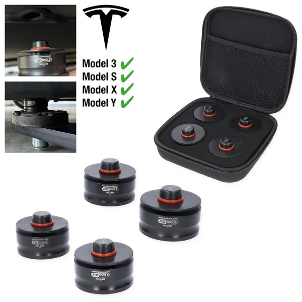 KS Tools Súprava uchytení pre zdvihák pre Tesla Model 3, S, X, Y, 4-dielna 160.0460
